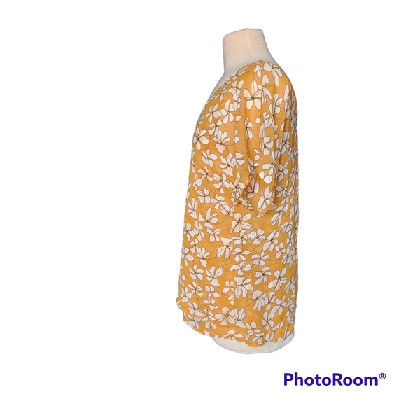 CABI FLORAL SHEER LINED V-NECK FLOWY SUMMER LIGHTWEIGHT BLOUSE SIZE MEDIUM EUC - Picture 4 of 8